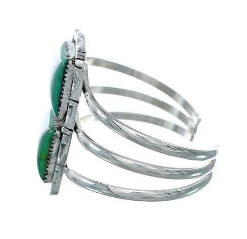 Authentic Navajo Kingman Turquoise Sterling Silver Cuff Bracelet X10702